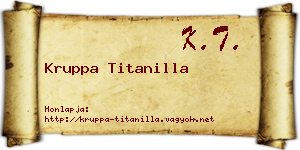Kruppa Titanilla névjegykártya